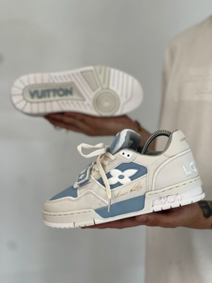 Louis Vuitton Trainer Monogram Flower Cían Blue - Image 2