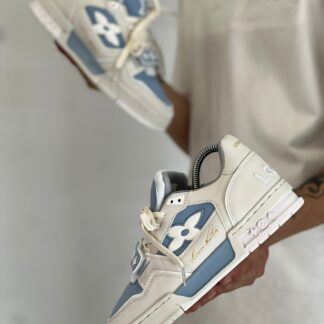 Louis Vuitton Trainer Monogram Flower Cían Blue