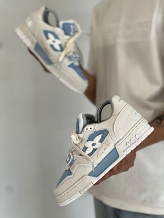 Louis Vuitton Trainer Monogram Flower Cían Blue